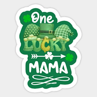 One Lucky Mama with gnomes Sticker